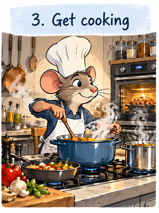 Cooking together illustrates hands-on EstateWorks training that builds confidence.