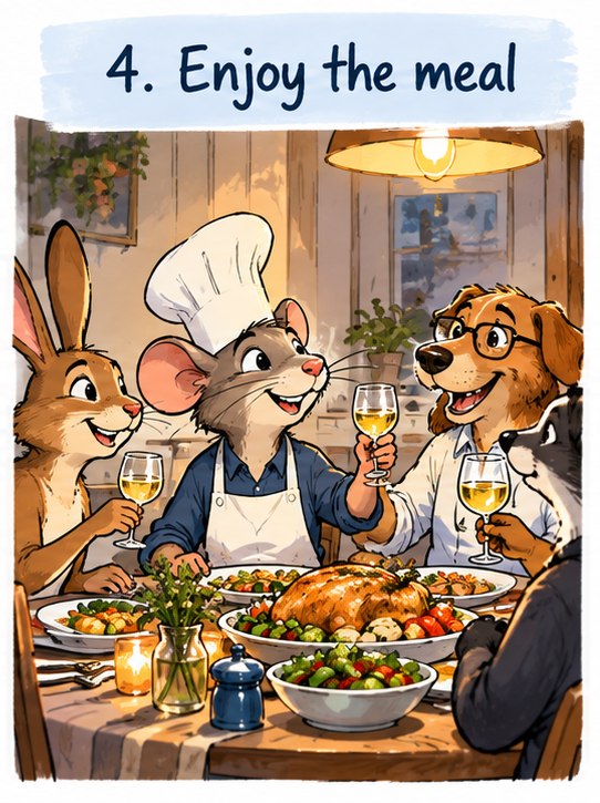 Enjoying the meal illustrates putting your operating model into practice with EstateWorks.