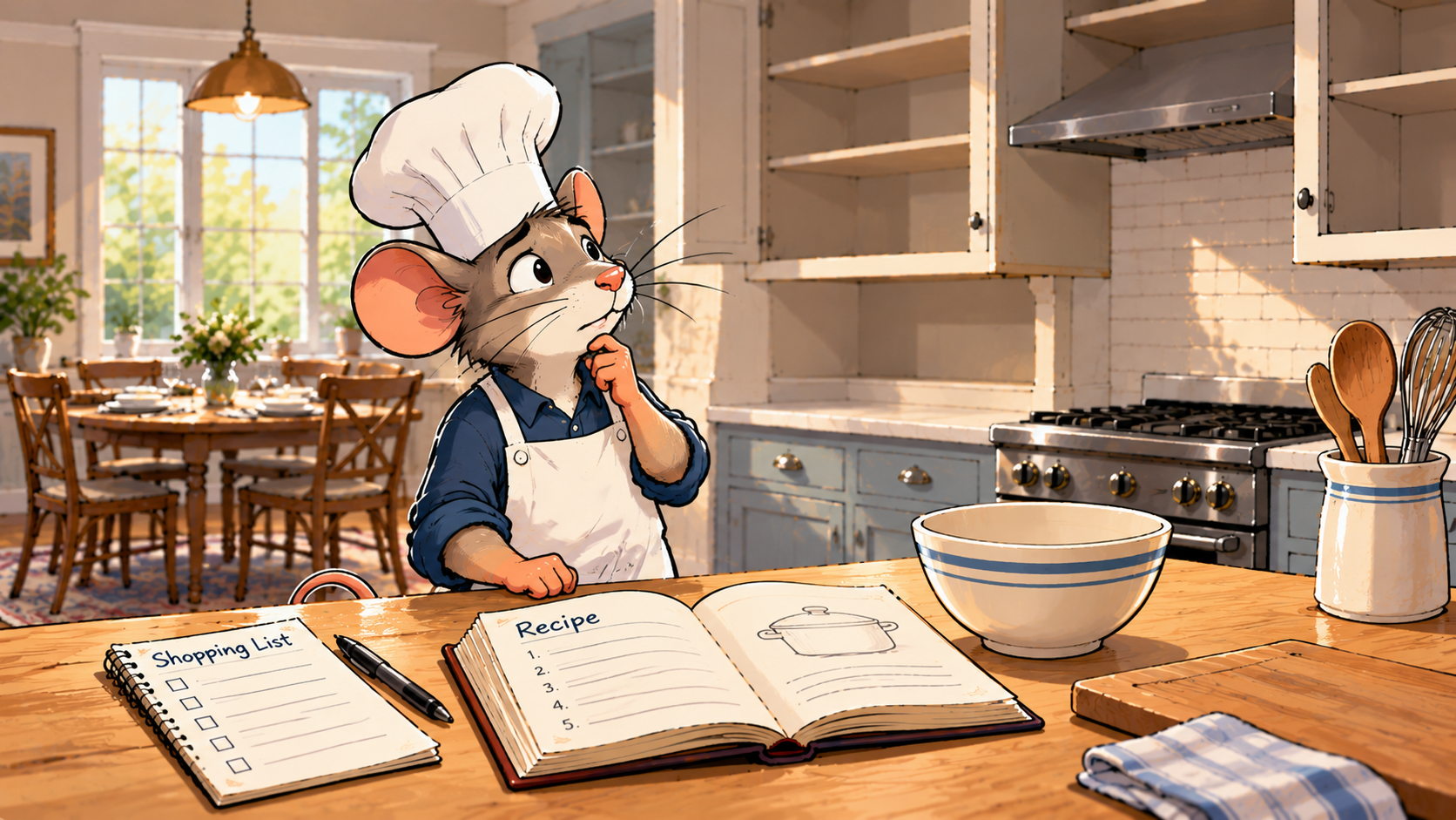 A kitchen scene illustrates the preparation and coordination involved in implementing EstateWorks.